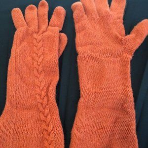 Moschino cheap and chic orange wool long gloves one size
